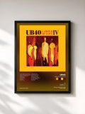 #noir Tableau de l'album Labour Of Love IV de UB40, cadre noir, imprimé et encadré en France