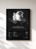 #noir Tableau de l'album VENDETTA de Ensi, cadre noir, imprimé et encadré en France