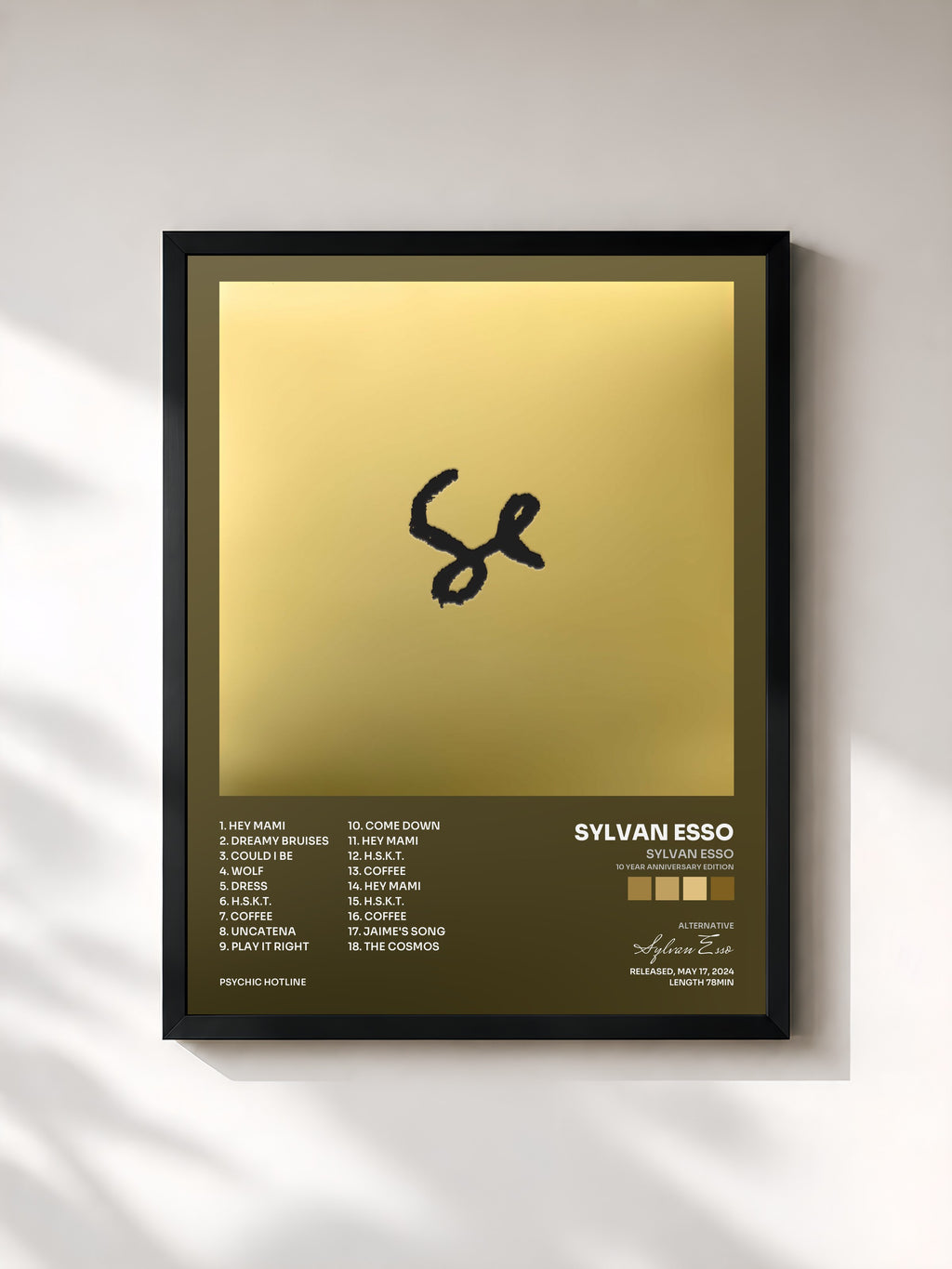 #noir Tableau de l'album Sylvan Esso (10 Year Anniversary Edition) de Sylvan Esso, cadre noir, imprimé et encadré en France
