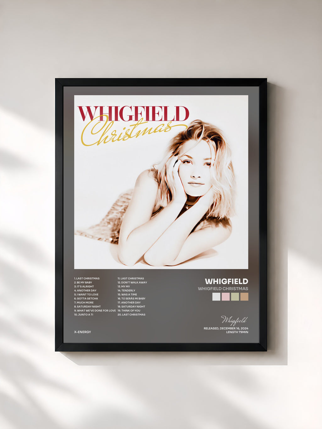 #noir Tableau de l'album Whigfield Christmas de Whigfield, cadre noir, imprimé et encadré en France