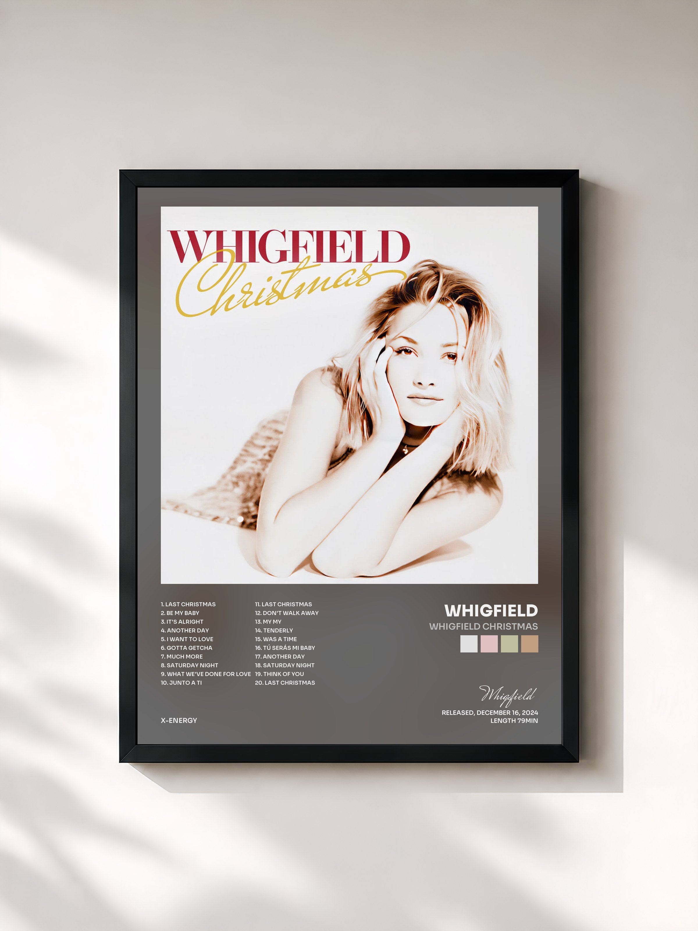 #noir Tableau de l'album Whigfield Christmas de Whigfield, cadre noir, imprimé et encadré en France