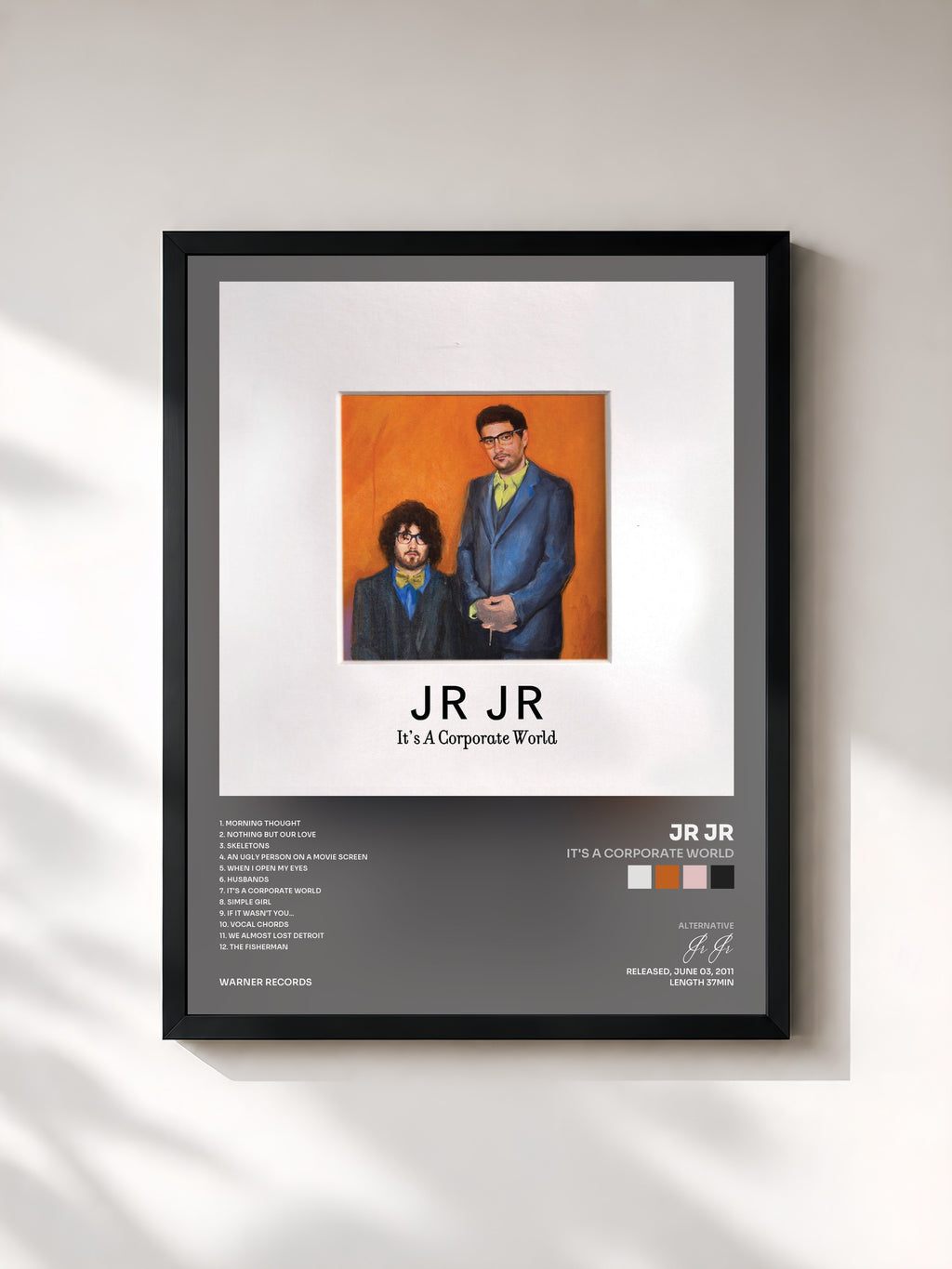 #noir Tableau de l'album It's a Corporate World de Jr Jr, cadre noir, imprimé et encadré en France