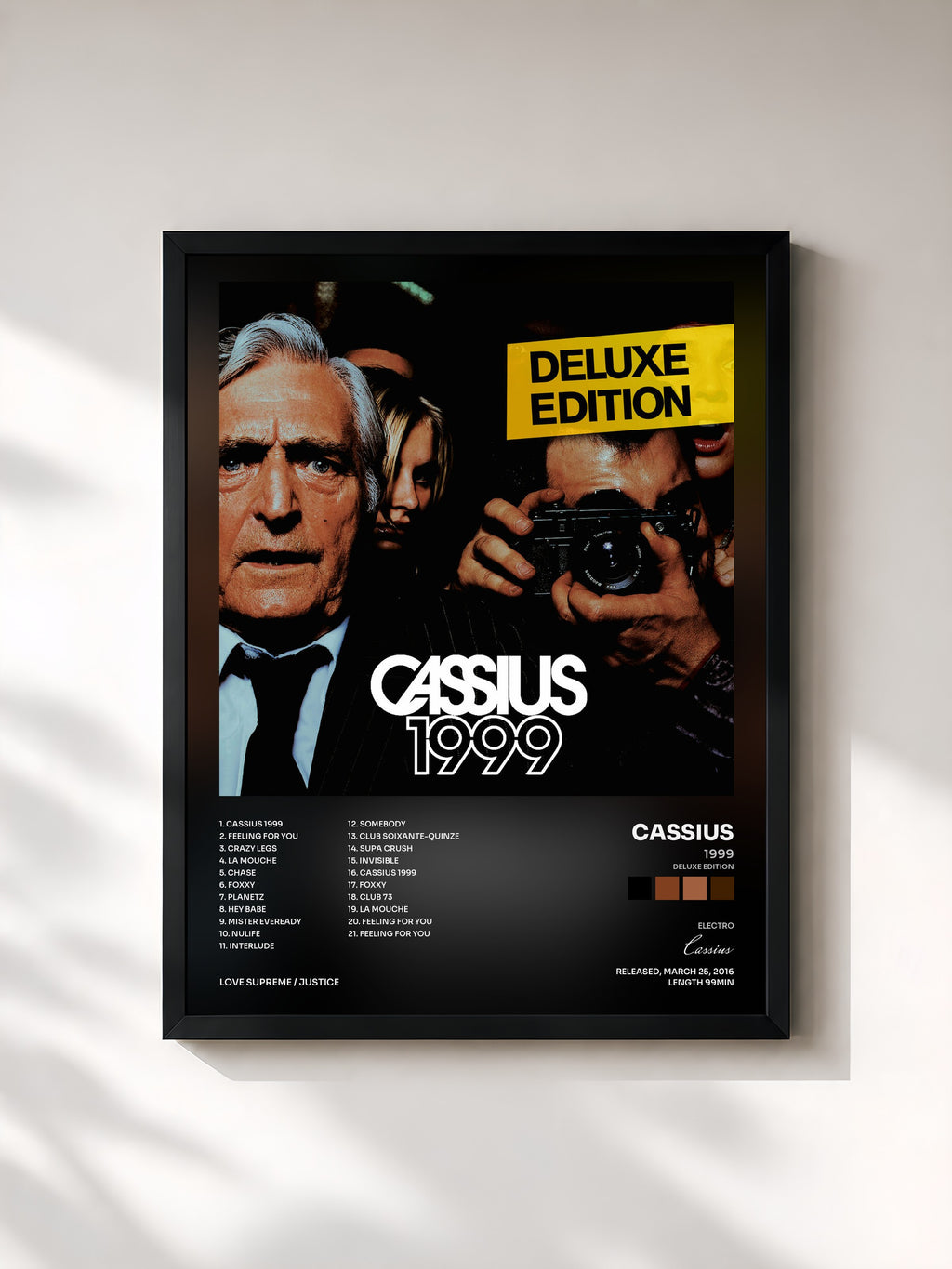 #noir Tableau de l'album 1999 (Deluxe Edition) de Cassius, cadre noir, imprimé et encadré en France