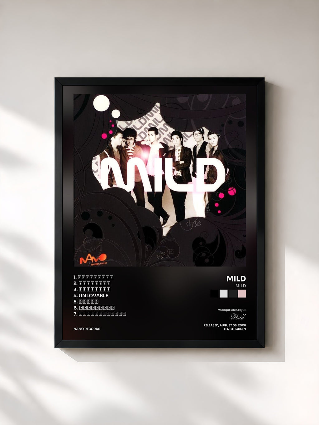 #noir Tableau de l'album Mild de Mild, cadre noir, imprimé et encadré en France