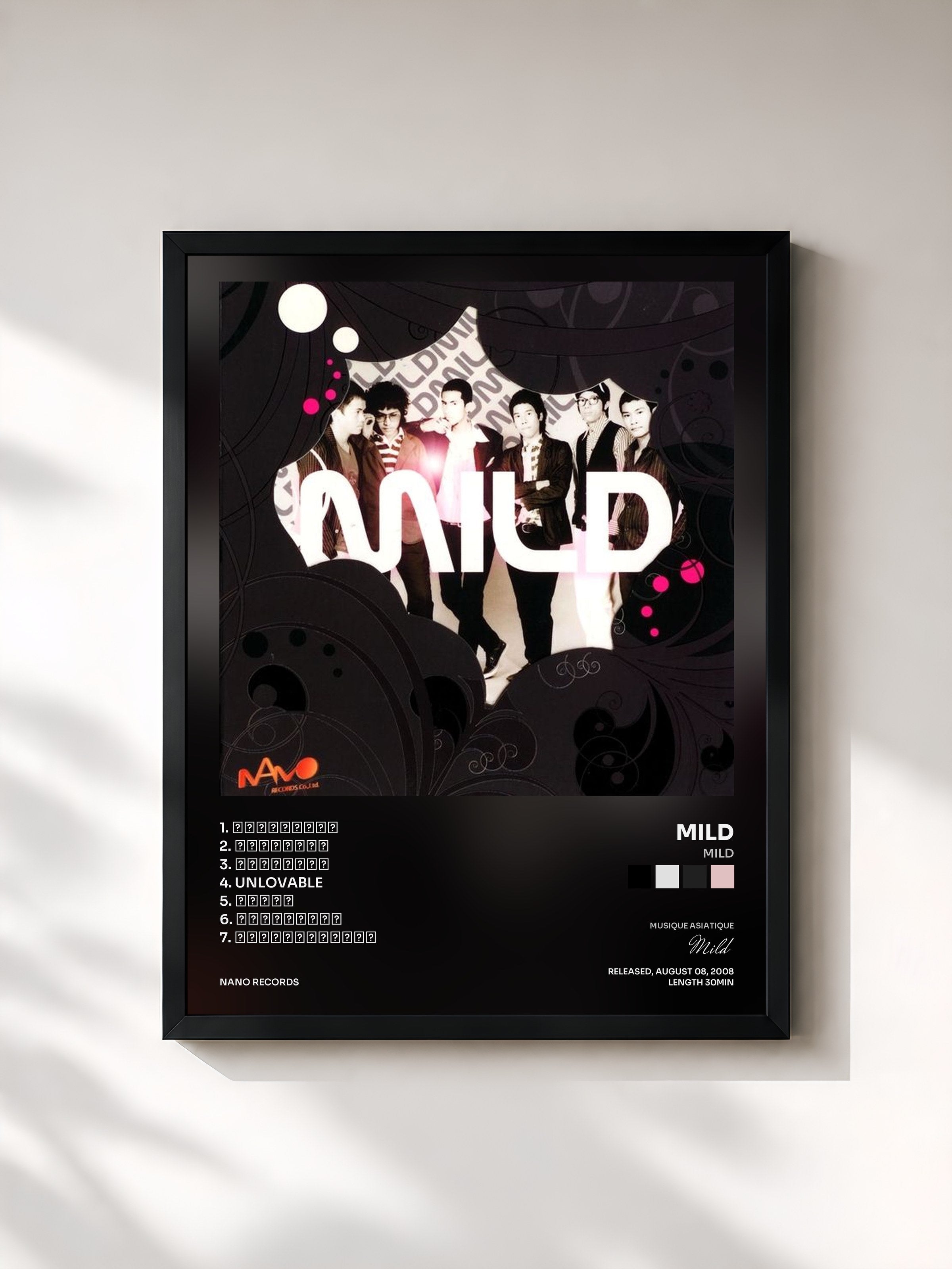 #noir Tableau de l'album Mild de Mild, cadre noir, imprimé et encadré en France