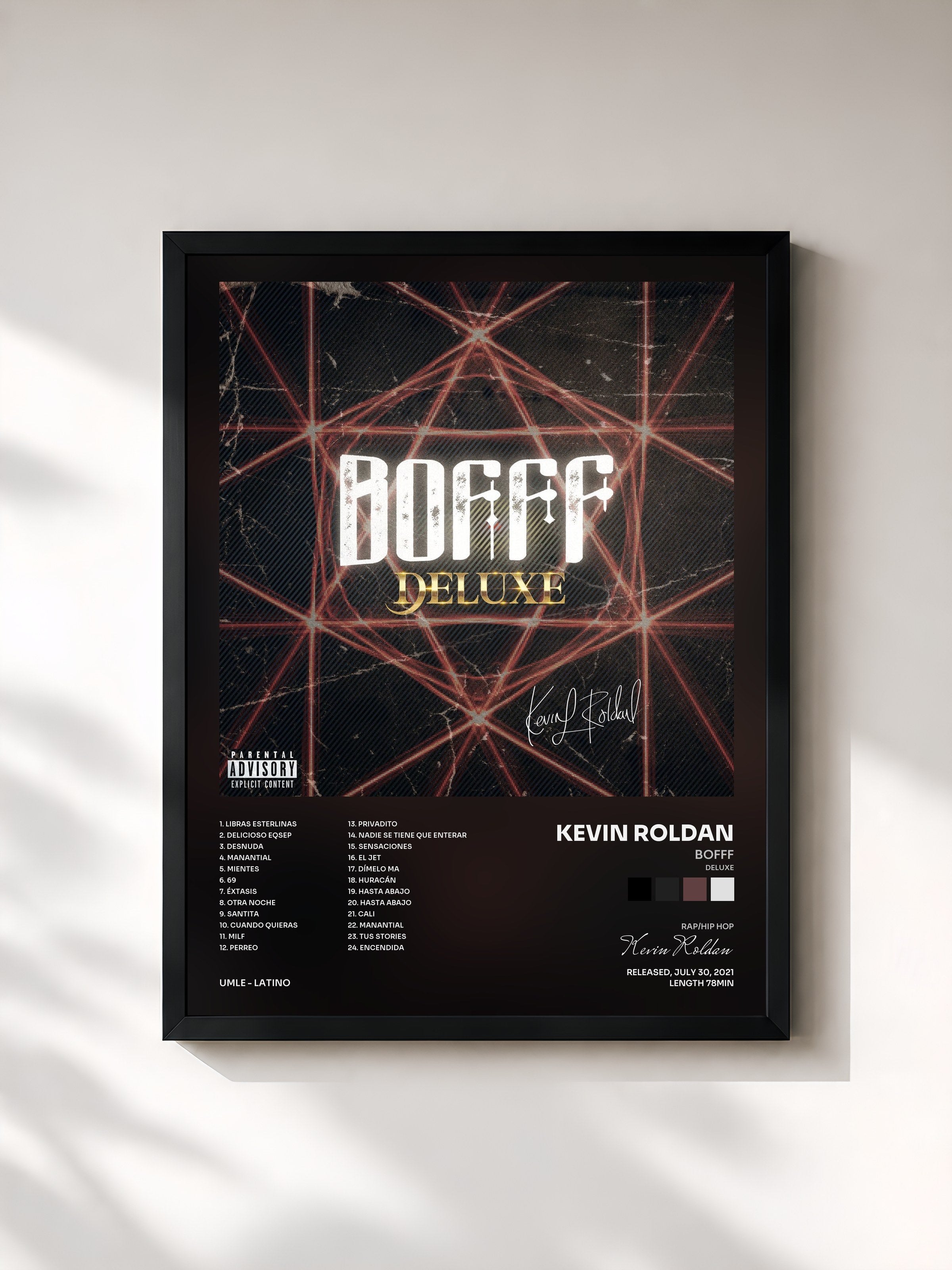 #noir Tableau de l'album Bofff (Deluxe) de Kevin Roldan, cadre noir, imprimé et encadré en France