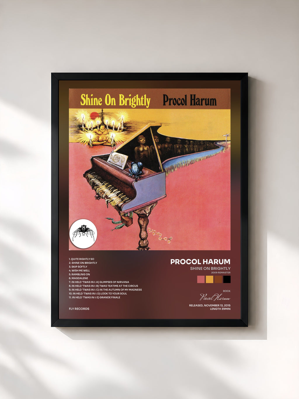 #noir Tableau de l'album Shine On Brightly (2009 Remaster) de Procol Harum, cadre noir, imprimé et encadré en France