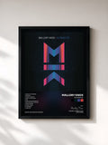 #noir Tableau de l'album Asymmetry de Mallory Knox, cadre noir, imprimé et encadré en France
