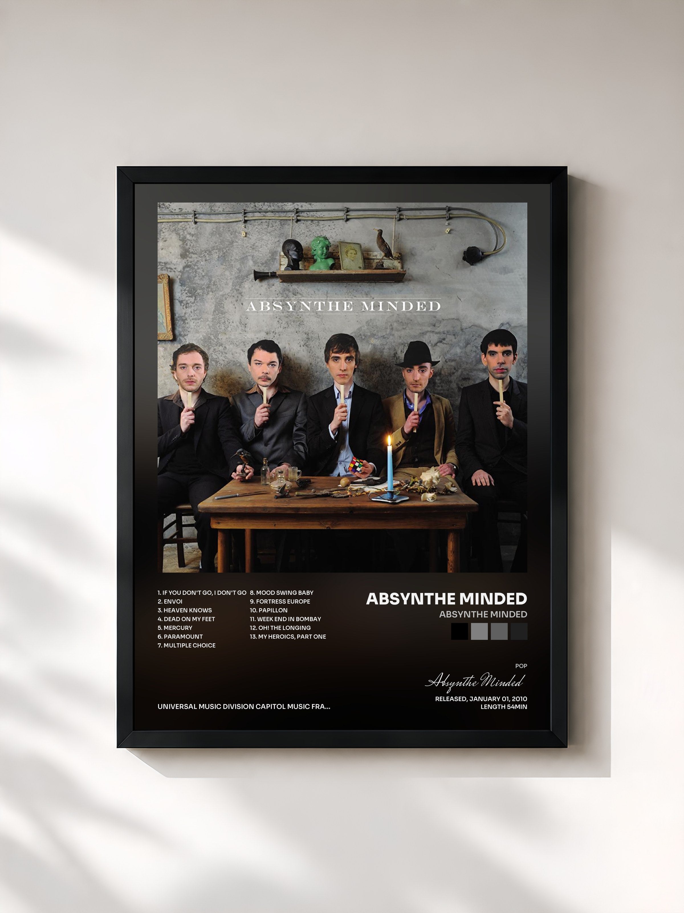 #noir Tableau de l'album Absynthe Minded de Absynthe Minded, cadre noir, imprimé et encadré en France