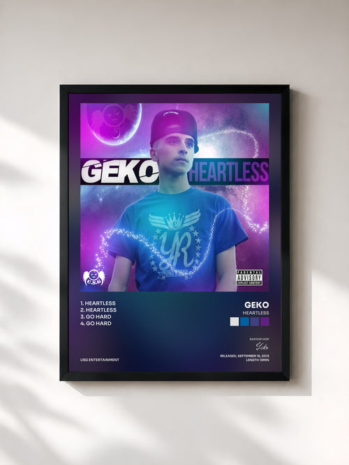 Geko · Heartless — Affiche encadrée