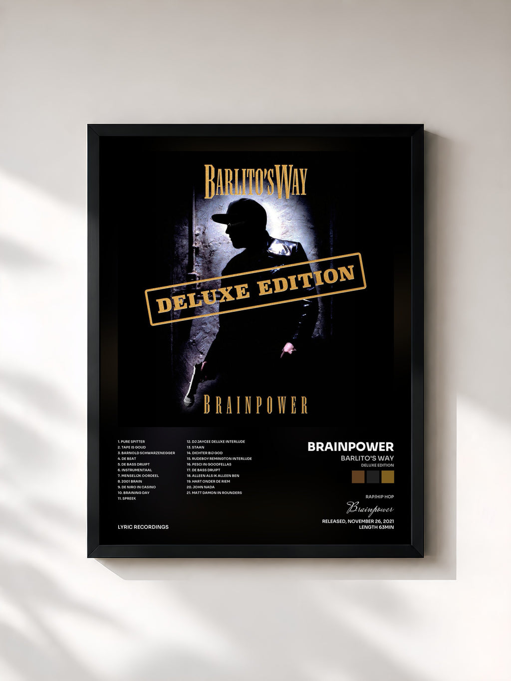 #noir Tableau de l'album Barlito's Way (Deluxe Edition) de Brainpower, cadre noir, imprimé et encadré en France