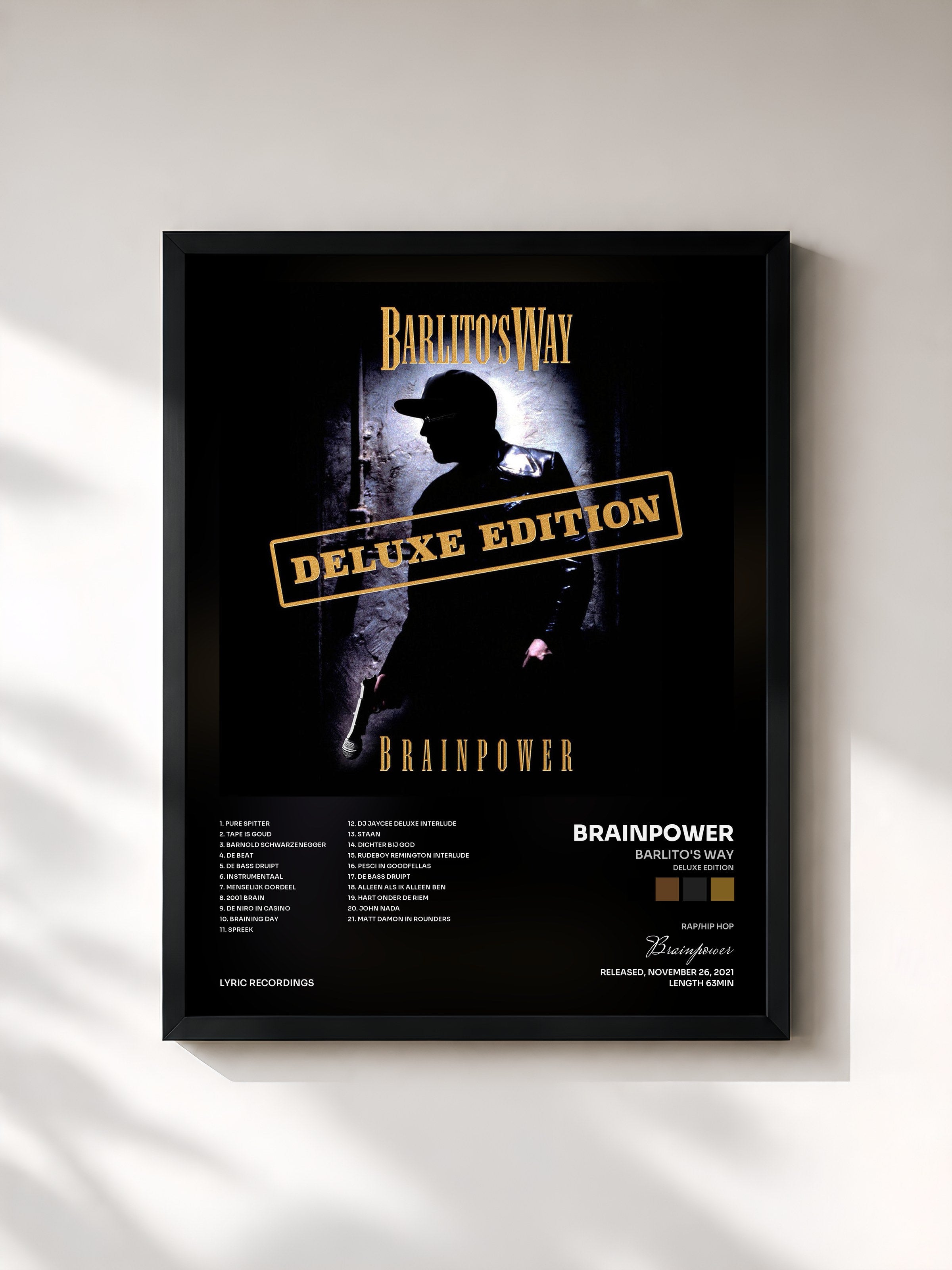 #noir Tableau de l'album Barlito's Way (Deluxe Edition) de Brainpower, cadre noir, imprimé et encadré en France