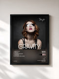 #noir Tableau de l'album Gravity de Skye, cadre noir, imprimé et encadré en France
