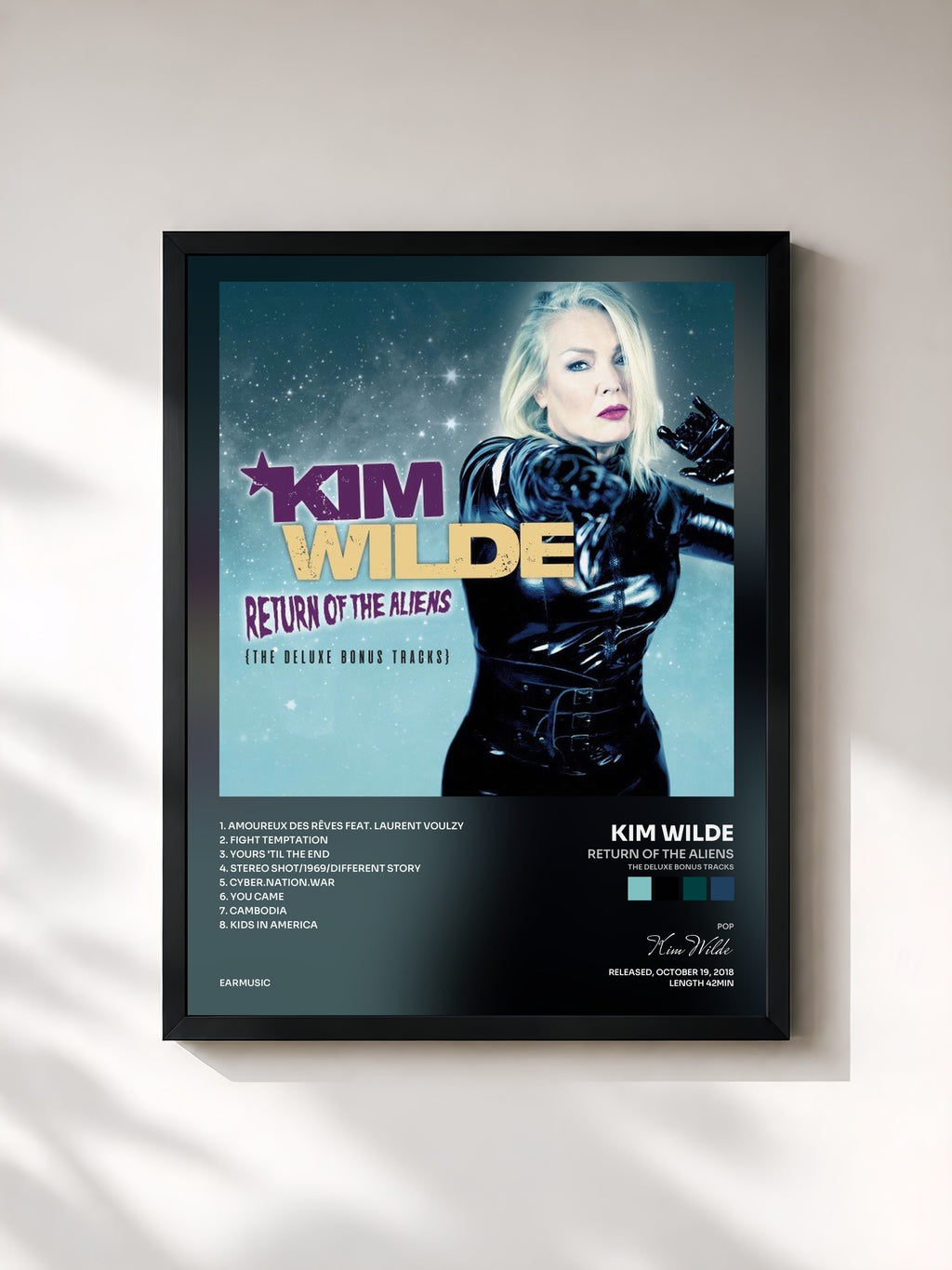 #noir Tableau de l'album Return of the Aliens (The Deluxe Bonus Tracks) de Kim Wilde, cadre noir, imprimé et encadré en France