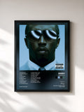 #noir Tableau de l'album Press Play de Diddy, cadre noir, imprimé et encadré en France