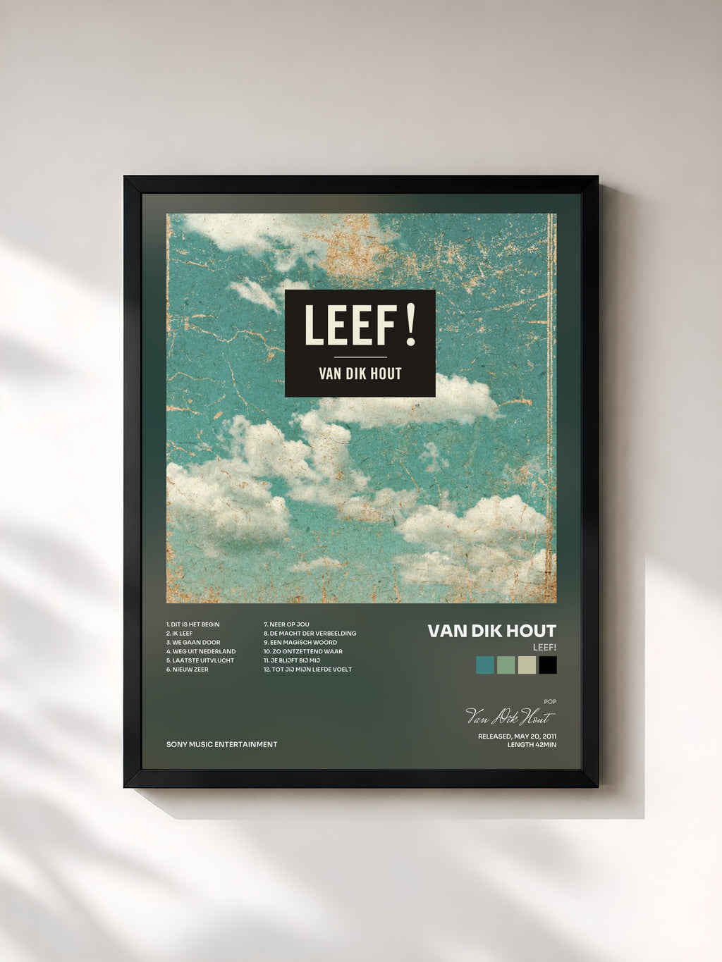 #noir Tableau de l'album Leef! de Van Dik Hout, cadre noir, imprimé et encadré en France