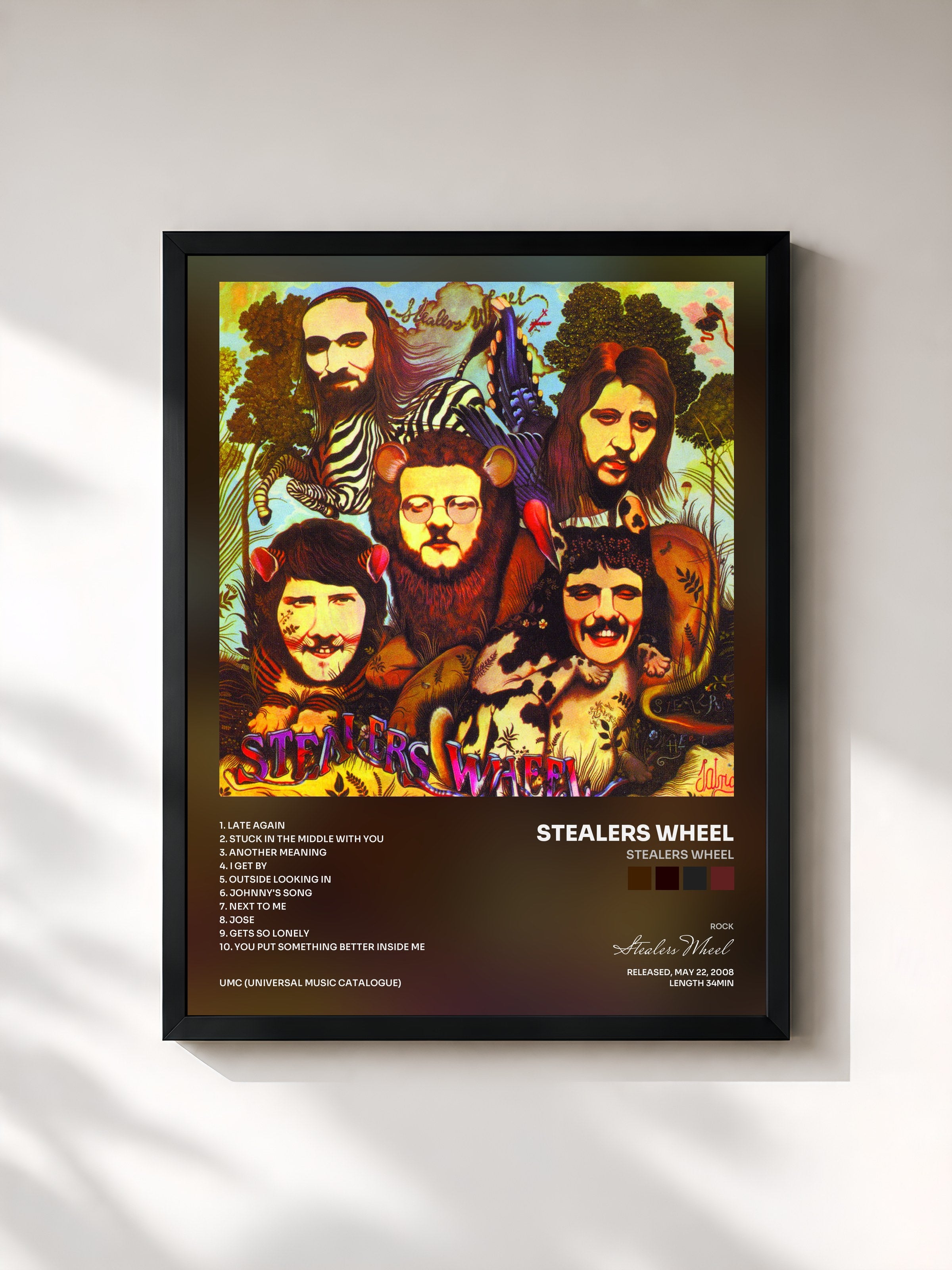#noir Tableau de l'album Stealers Wheel de Stealers Wheel, cadre noir, imprimé et encadré en France