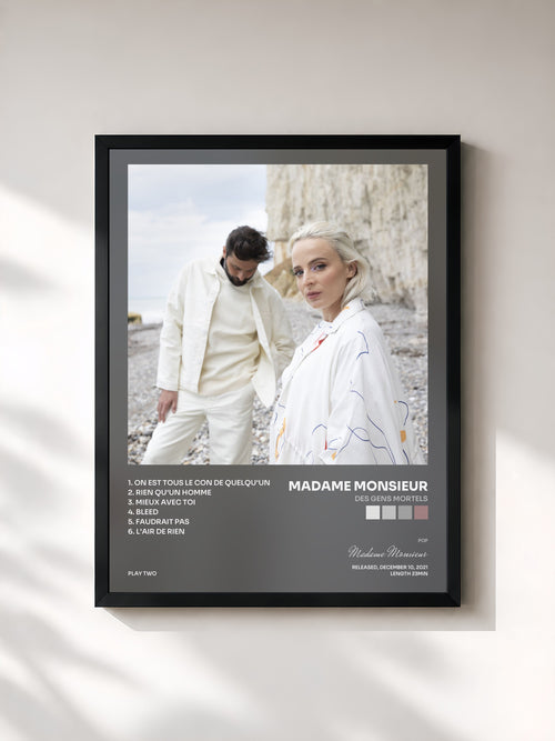 Madame Monsieur · Des gens mortels — Affiche encadrée