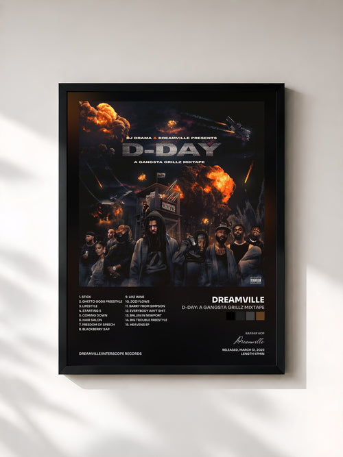 Dreamville · D-Day: A Gangsta Grillz Mixtape — Affiche encadrée