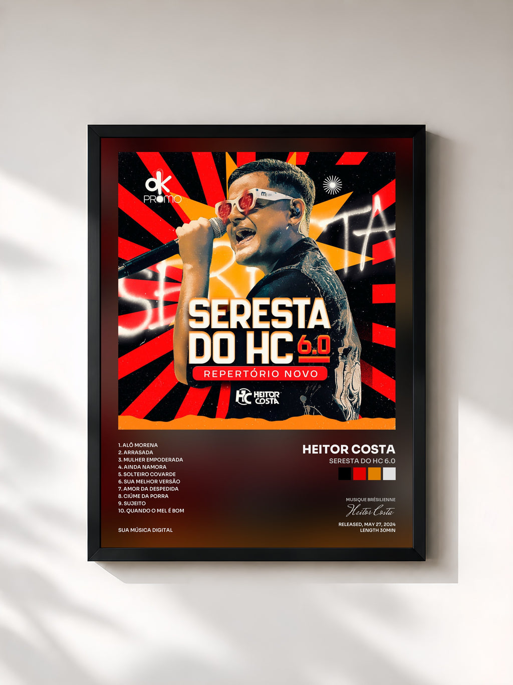 #noir Tableau de l'album Seresta do HC 6.0 de Heitor Costa, cadre noir, imprimé et encadré en France