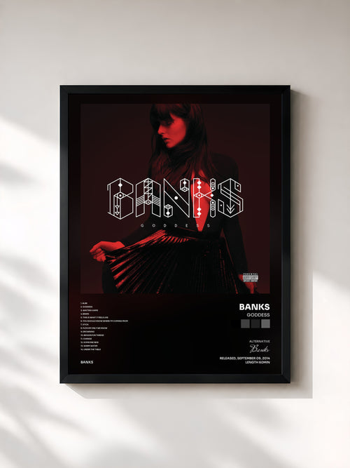 #noir Goddess di Banks in stampa incorniciata, cornice nera, stampata e incorniciata in Francia
