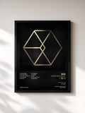 #noir Tableau de l'album The 2nd Album ‘EXODUS’ de EXO, cadre noir, imprimé et encadré en France