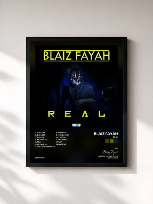 Blaiz Fayah · Real — Affiche encadrée