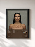 #noir Tableau de l'album HEROINA de Sevdaliza, cadre noir, imprimé et encadré en France