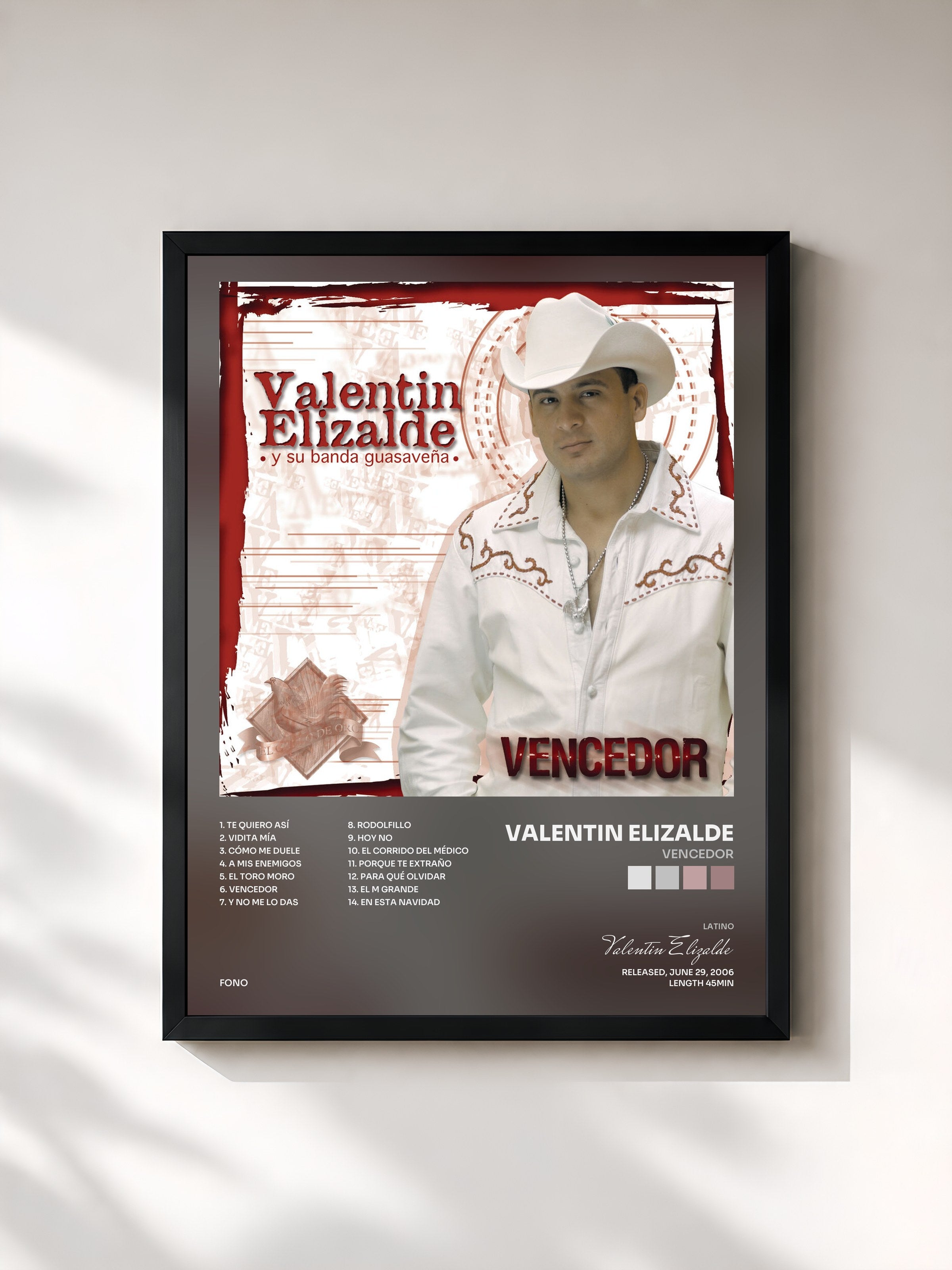 #noir Tableau de l'album Vencedor de Valentin Elizalde, cadre noir, imprimé et encadré en France