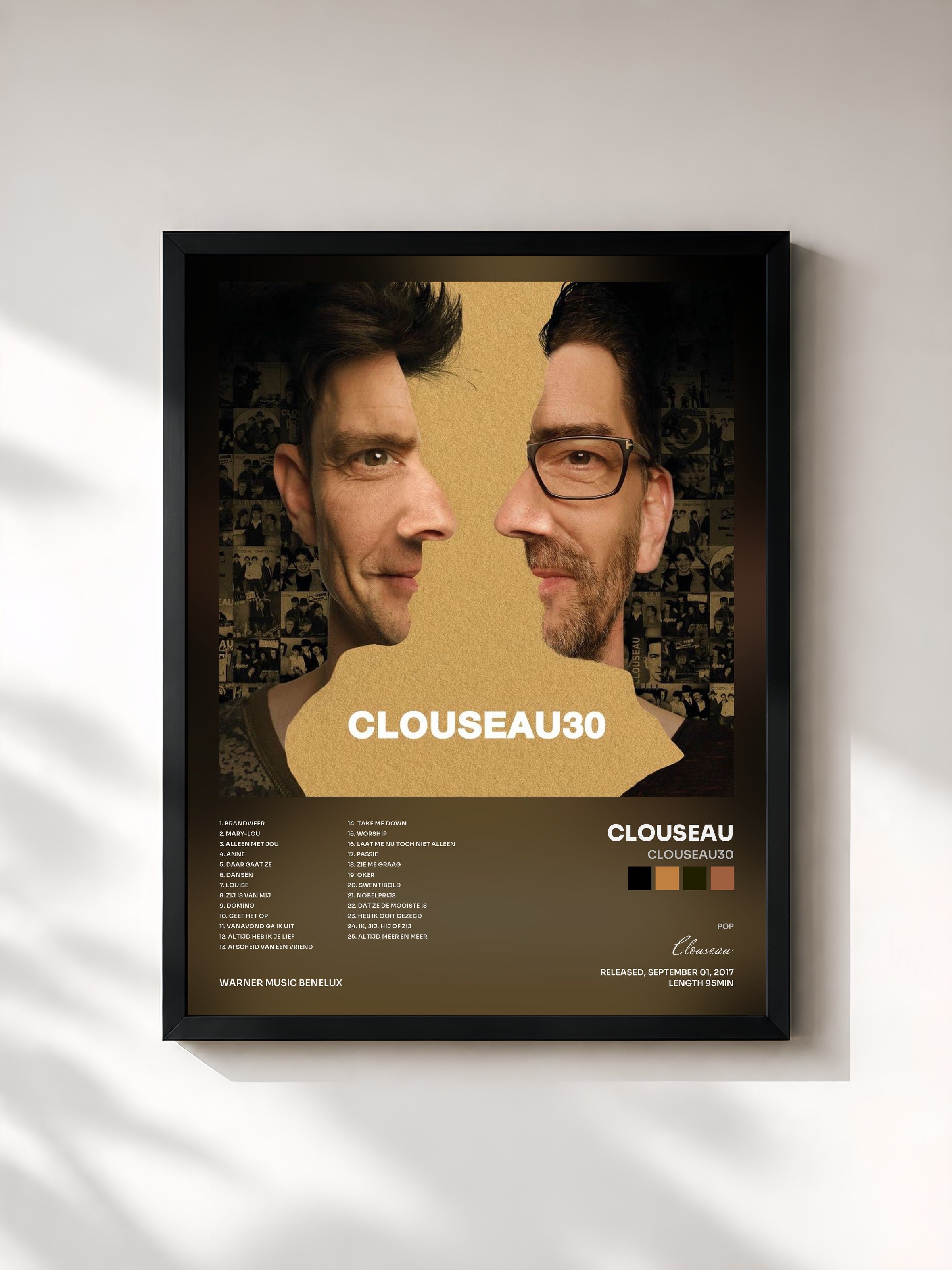 #noir Tableau de l'album Clouseau30 de Clouseau, cadre noir, imprimé et encadré en France