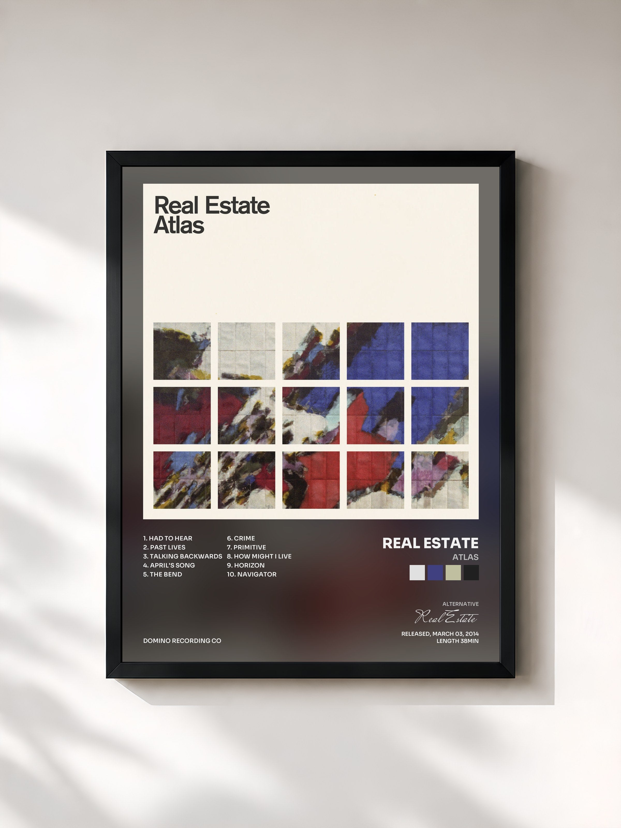 #noir Tableau de l'album Atlas de Real Estate, cadre noir, imprimé et encadré en France