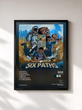 #noir Tableau de l'album Six Paths de Dave, cadre noir, imprimé et encadré en France