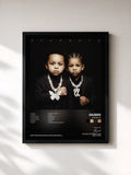 #noir Tableau de l'album STARBOYZ de Jazeek, cadre noir, imprimé et encadré en France
