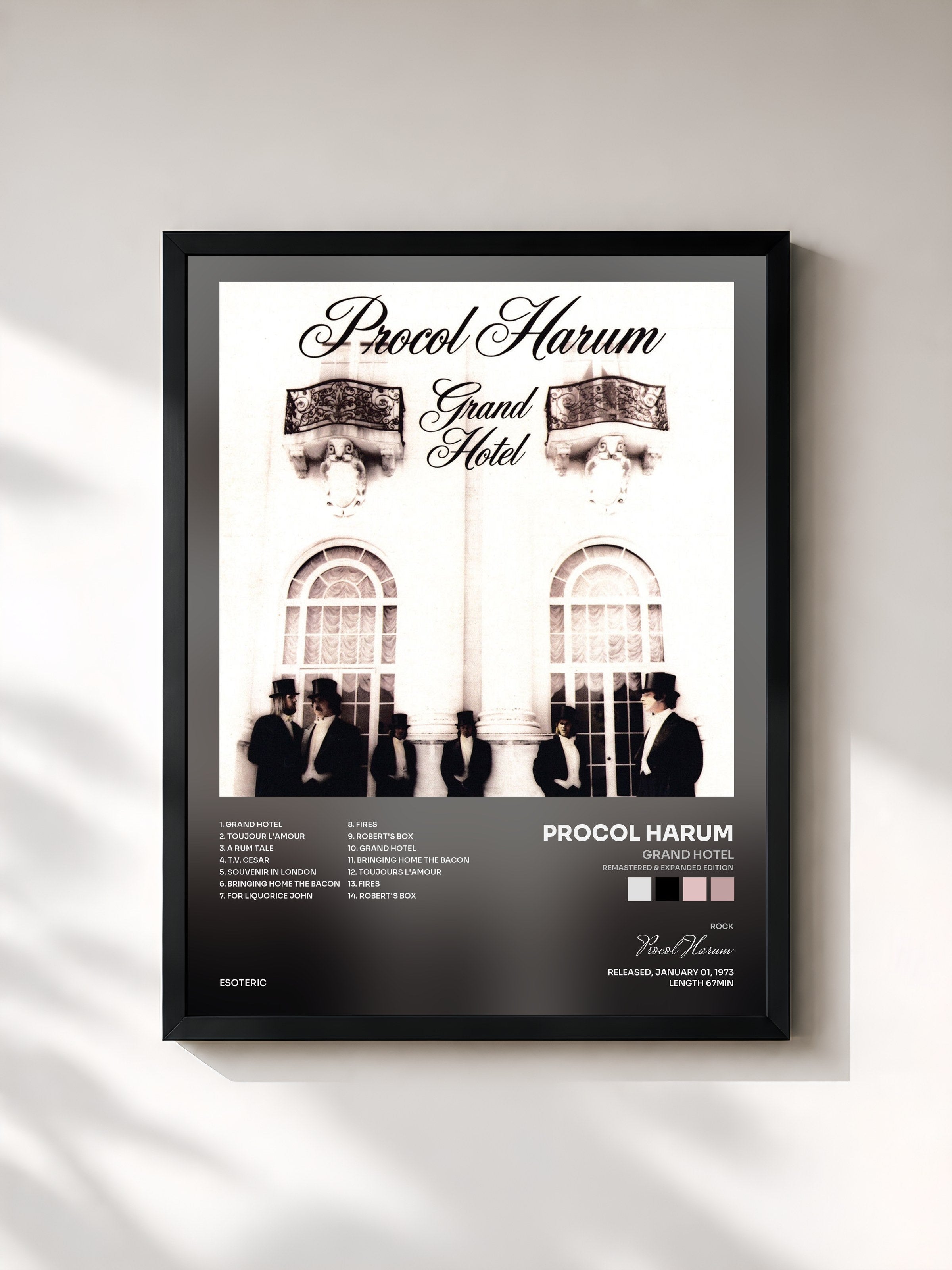 #noir Tableau de l'album Grand Hotel (Remastered & Expanded Edition) de Procol Harum, cadre noir, imprimé et encadré en France