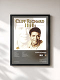 #noir Tableau de l'album 1960s de Cliff Richard, cadre noir, imprimé et encadré en France