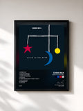 #noir Tableau de l'album Wired to the Moon de Chris Rea, cadre noir, imprimé et encadré en France