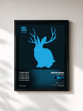 #noir Tableau de l'album Black & Blue (Remixes) de Miike Snow, cadre noir, imprimé et encadré en France