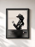 #noir Tableau de l'album Expectativas de Bunbury, cadre noir, imprimé et encadré en France