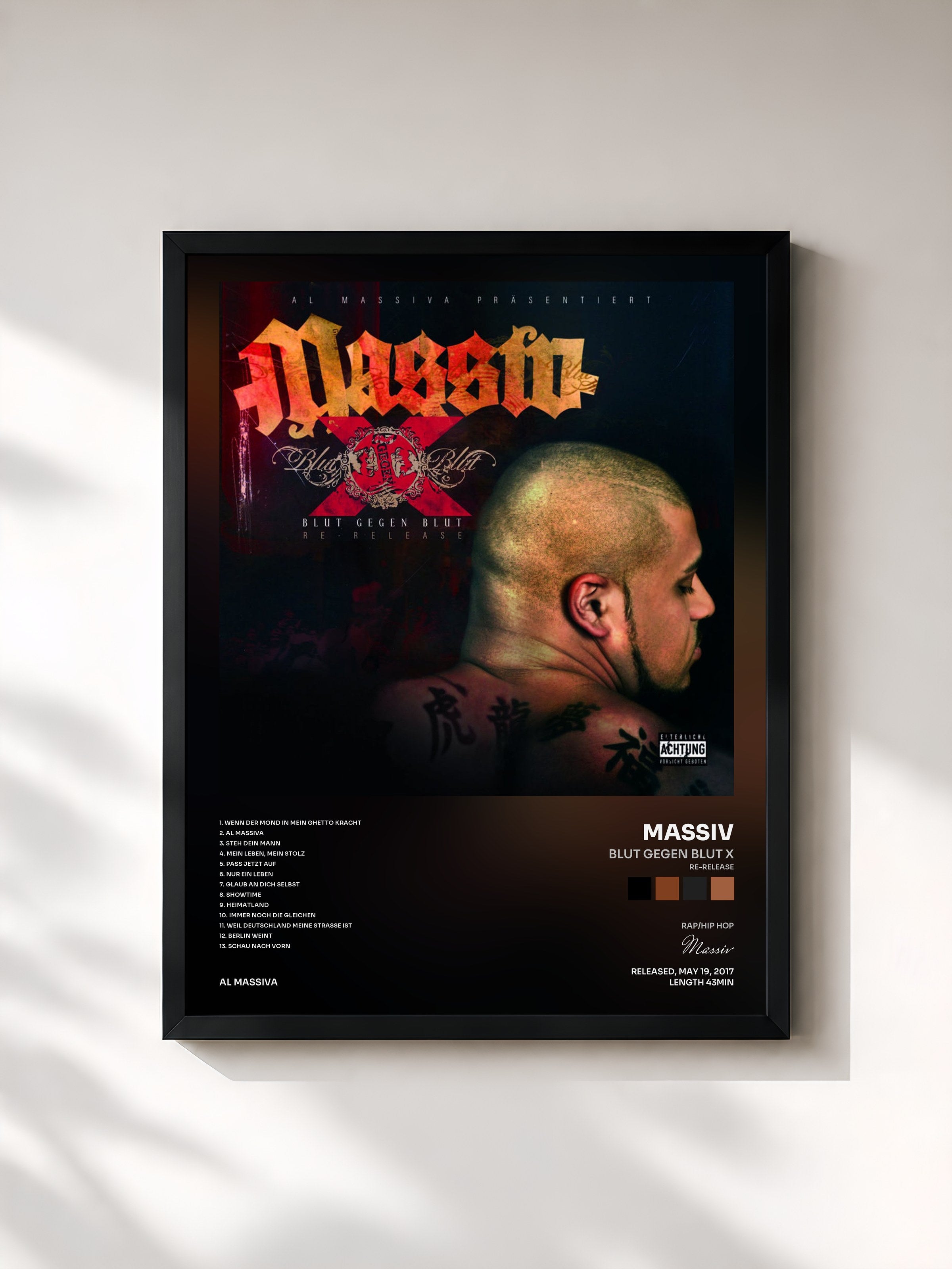 #noir Tableau de l'album Blut gegen Blut X (Re-Release) de Massiv, cadre noir, imprimé et encadré en France