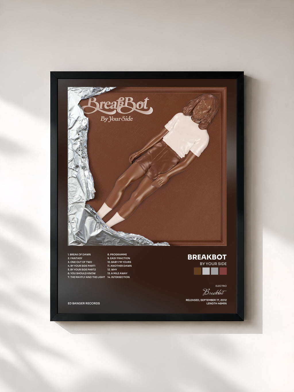 #noir Tableau de l'album By Your Side de Breakbot, cadre noir, imprimé et encadré en France