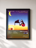 #noir Tableau de l'album August Moon de Bobby Caldwell, cadre noir, imprimé et encadré en France