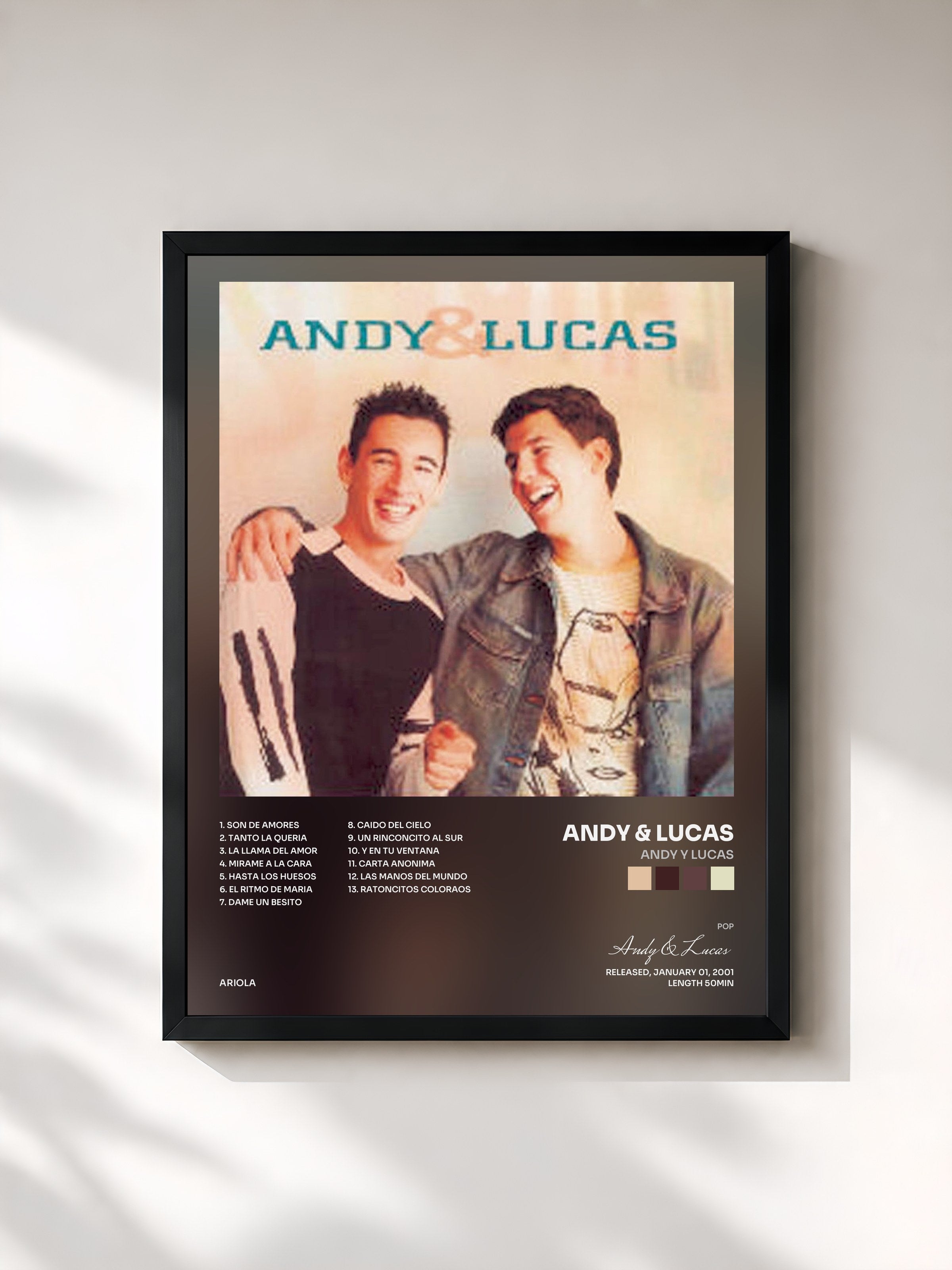 #noir Tableau de l'album Andy Y Lucas de Andy & Lucas, cadre noir, imprimé et encadré en France