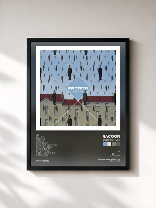 Racoon · Liverpool Rain — Affiche encadrée