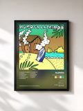 #noir Humo en la Trampa by Alemán as a framed art print, black frame, printed and framed in France