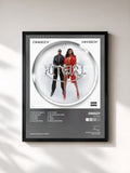 #noir Tableau de l'album HITGIRL de Dreezy, cadre noir, imprimé et encadré en France