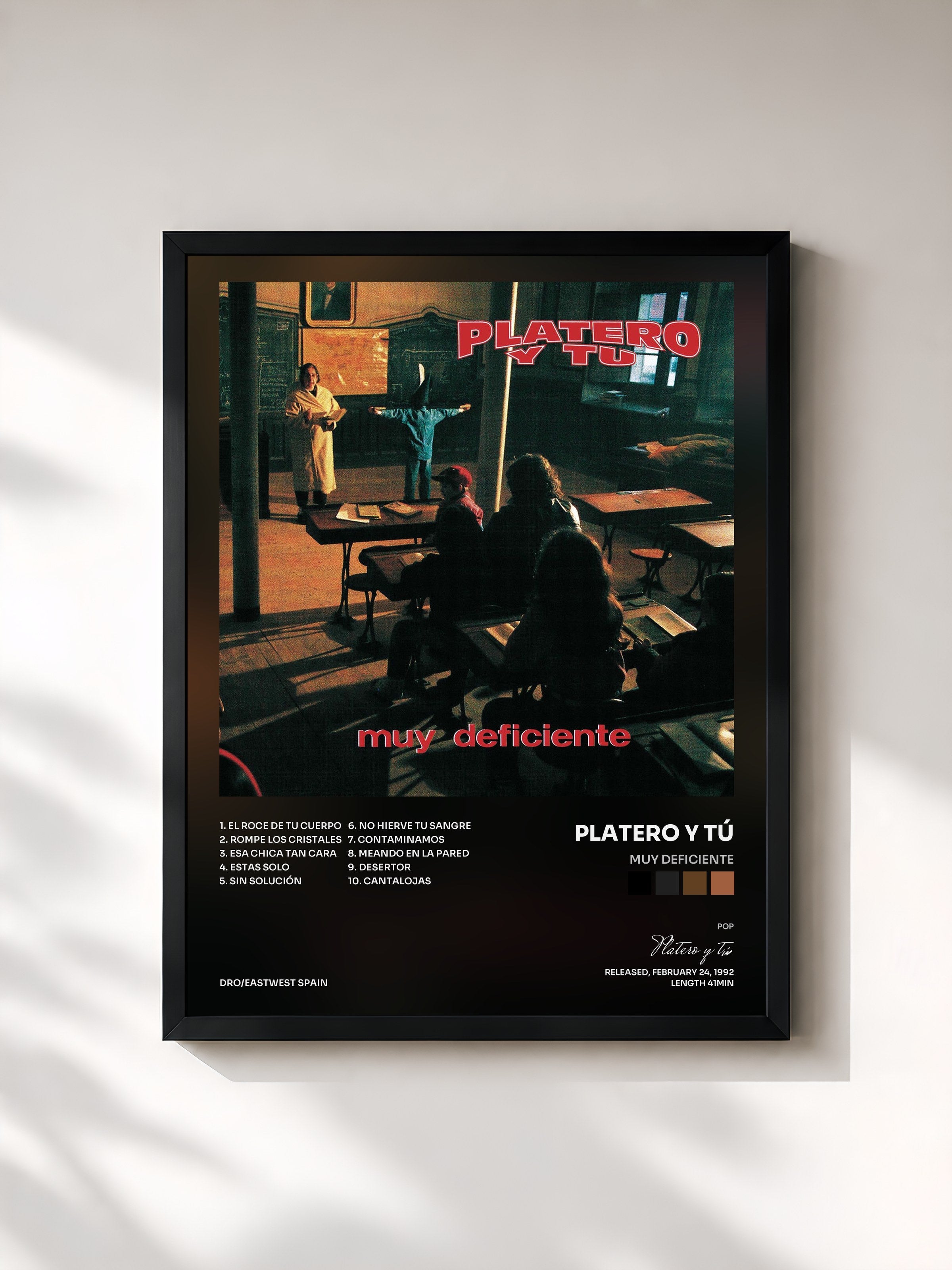#noir Tableau de l'album Muy Deficiente de Platero y tú, cadre noir, imprimé et encadré en France