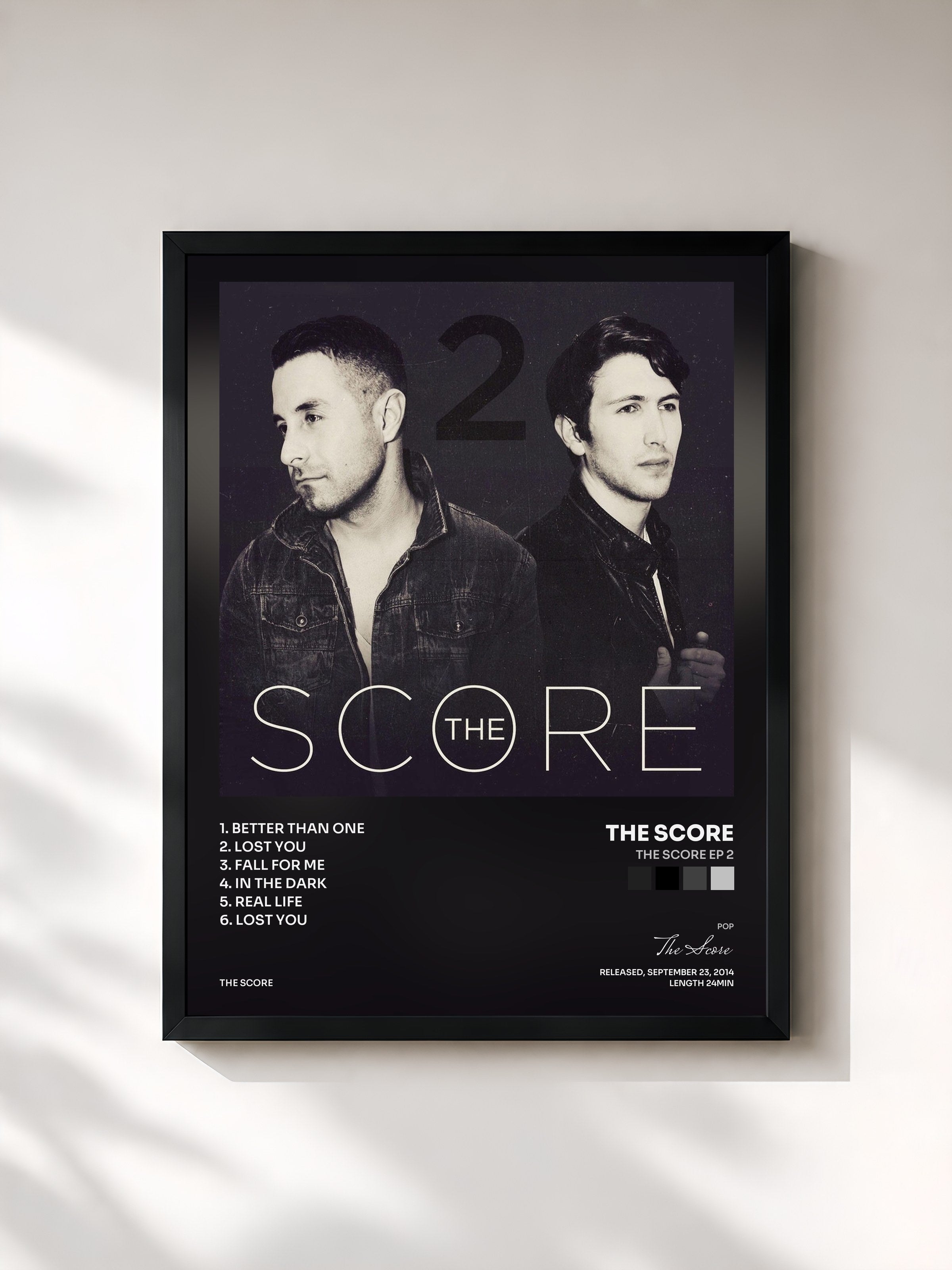 #noir Tableau de l'album The Score EP 2 de The Score, cadre noir, imprimé et encadré en France