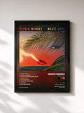 #noir Tableau de l'album Magic Lady de Sergio Mendes, cadre noir, imprimé et encadré en France