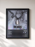 #noir Tableau de l'album Vicious EP de Skepta, cadre noir, imprimé et encadré en France