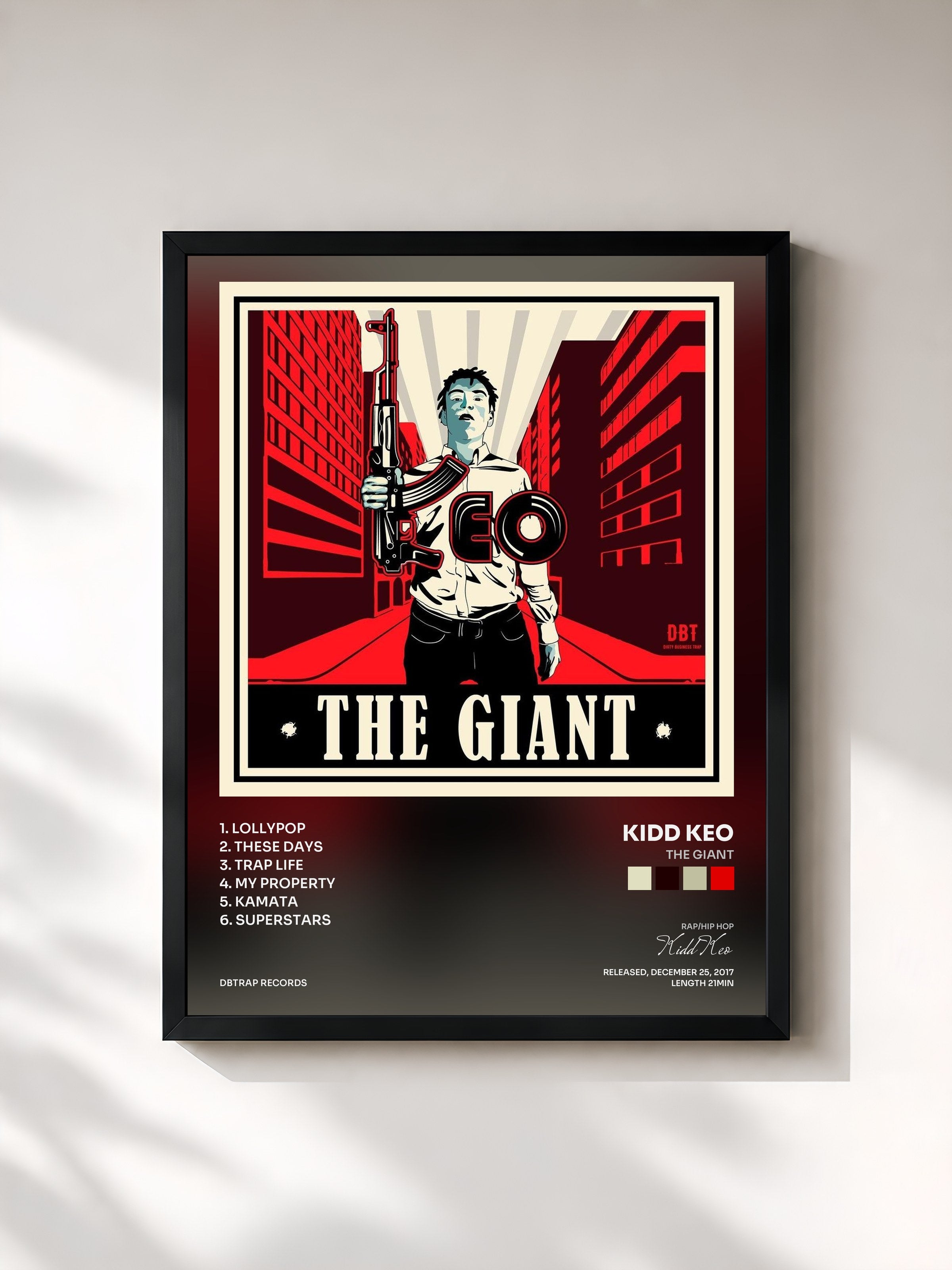 #noir Tableau de l'album The Giant de Kidd Keo, cadre noir, imprimé et encadré en France